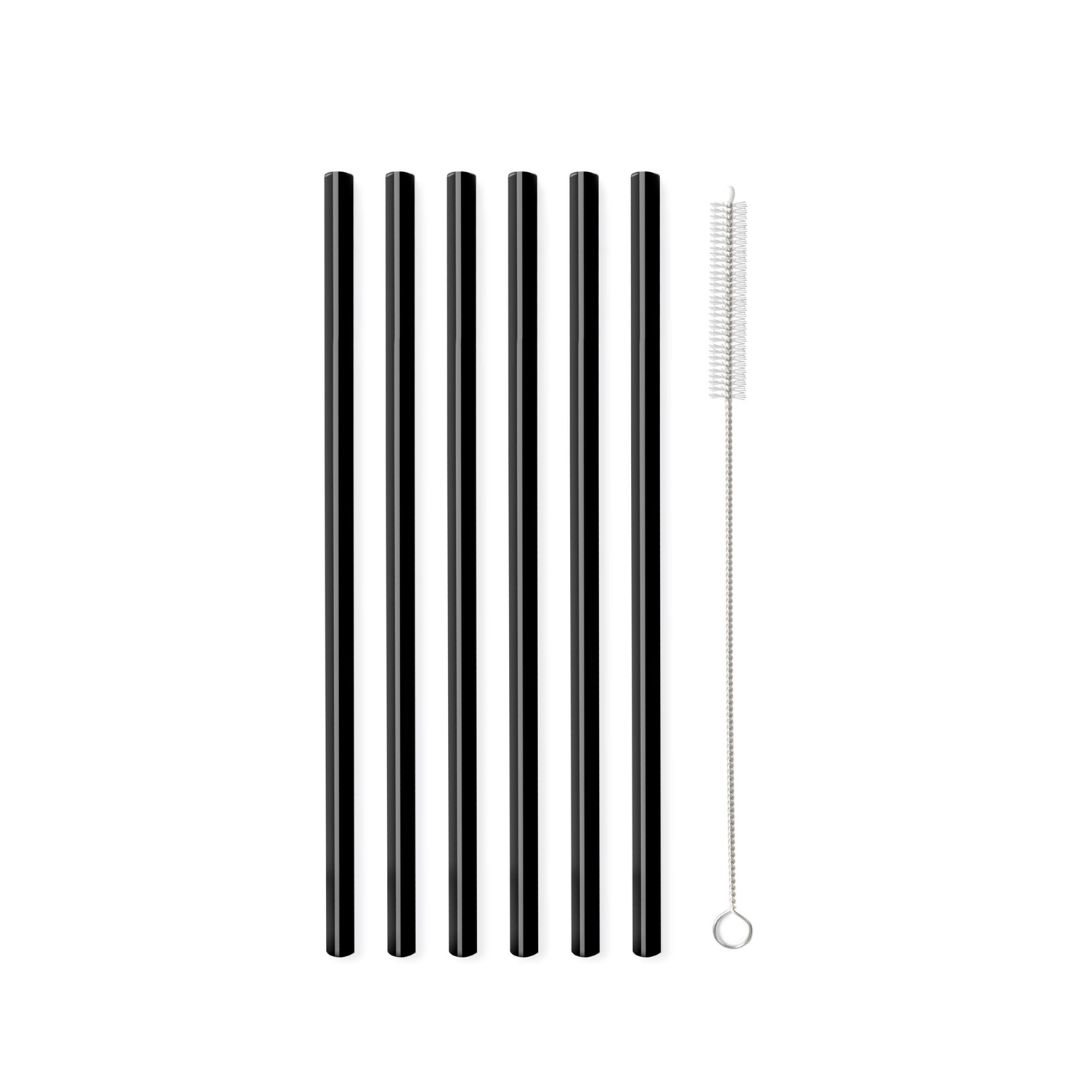 Vialli Design - set of glass straws - 6 pcs - black