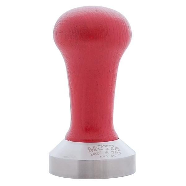 Tamper Motta 49mm - stainless steel, wood - red