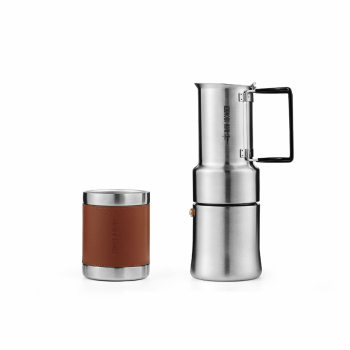 MHW-3BOMBER MET Travel Moka Pot - 350ml Stainless Steel