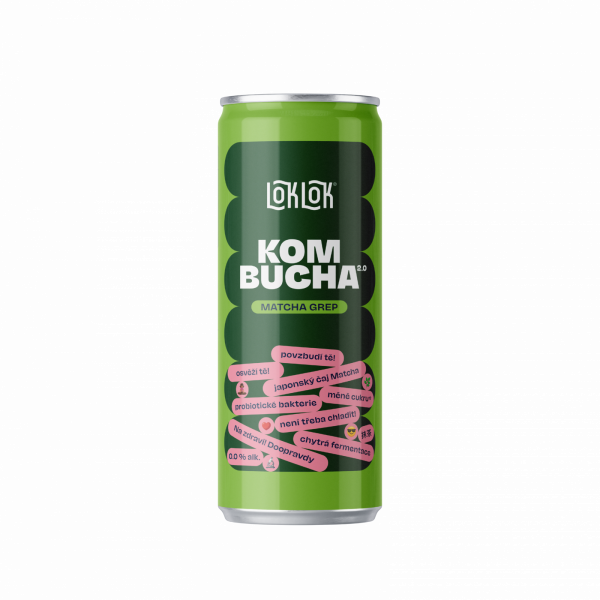 Loklok Kombucha - matcha grapefruit 330ml - can