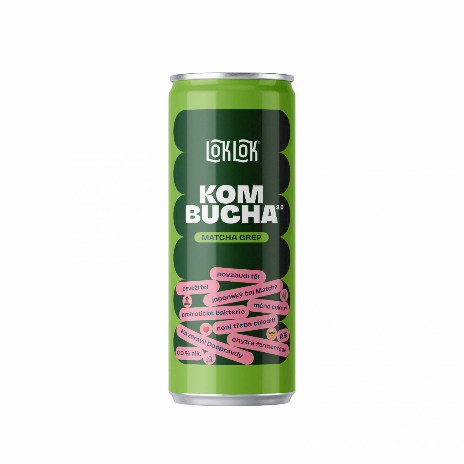 Loklok Kombucha - matcha grapefruit 330ml - can