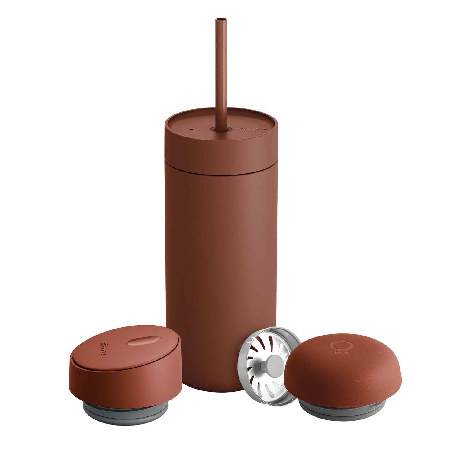 Fellow Carter Move Mug 473ml + set of 3 lids (3 v 1) - Sienna