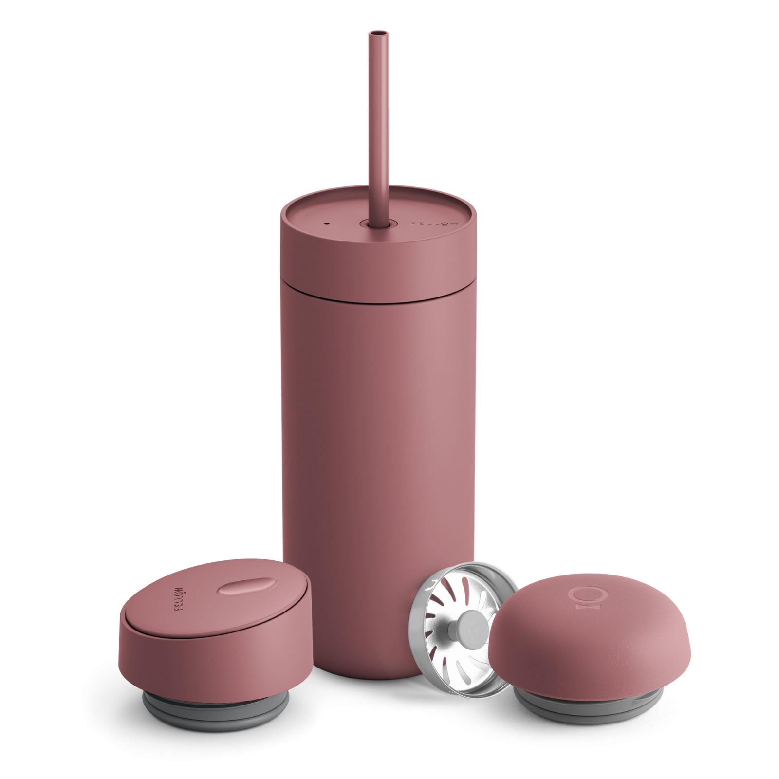 Fellow Carter Move Mug 473ml + set of 3 lids (3 in 1) - Desert Rose