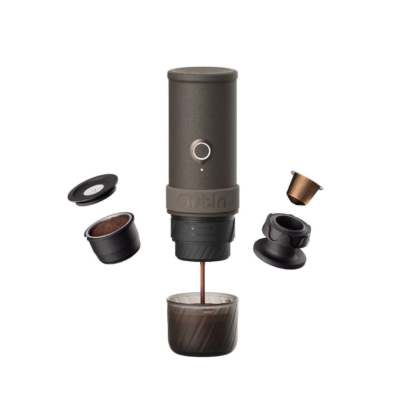 Outin Mino Portable Electric Espresso Machine - Tundra Brown
