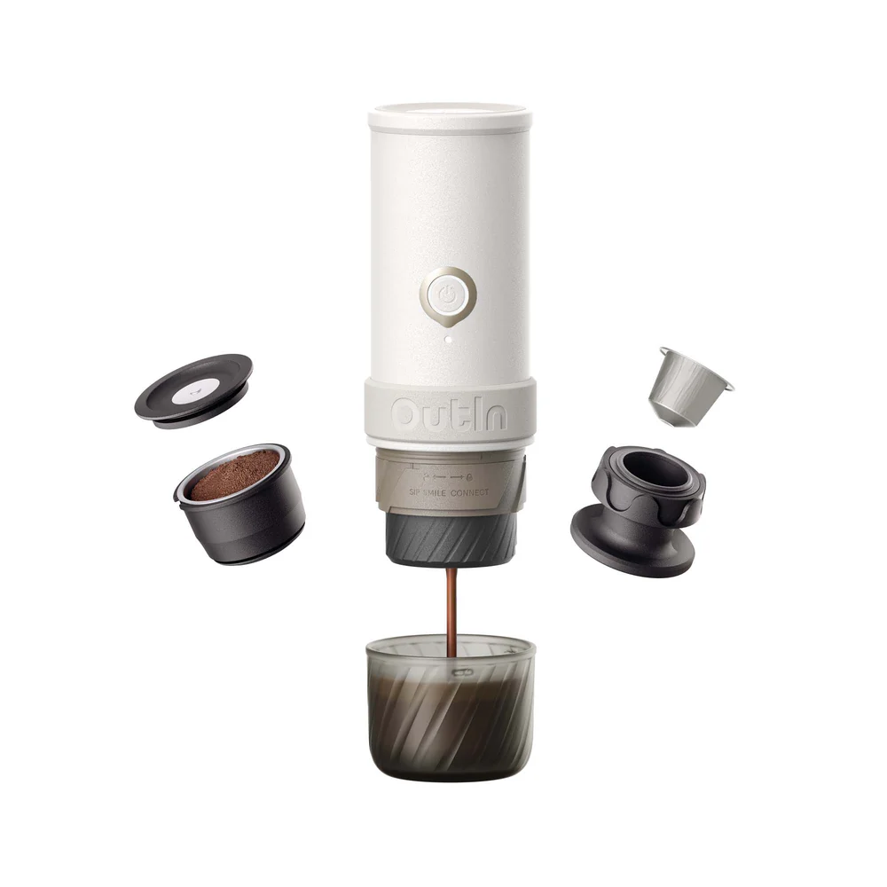 Outin Mino Portable Electric Espresso Machine - Sandstone White