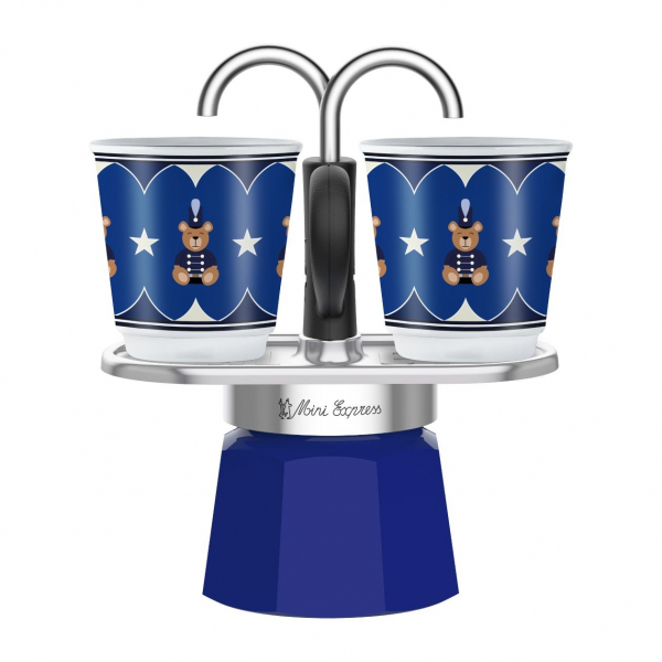 Bialetti Set Mini Express Joyful Christmas - moka pot - blue