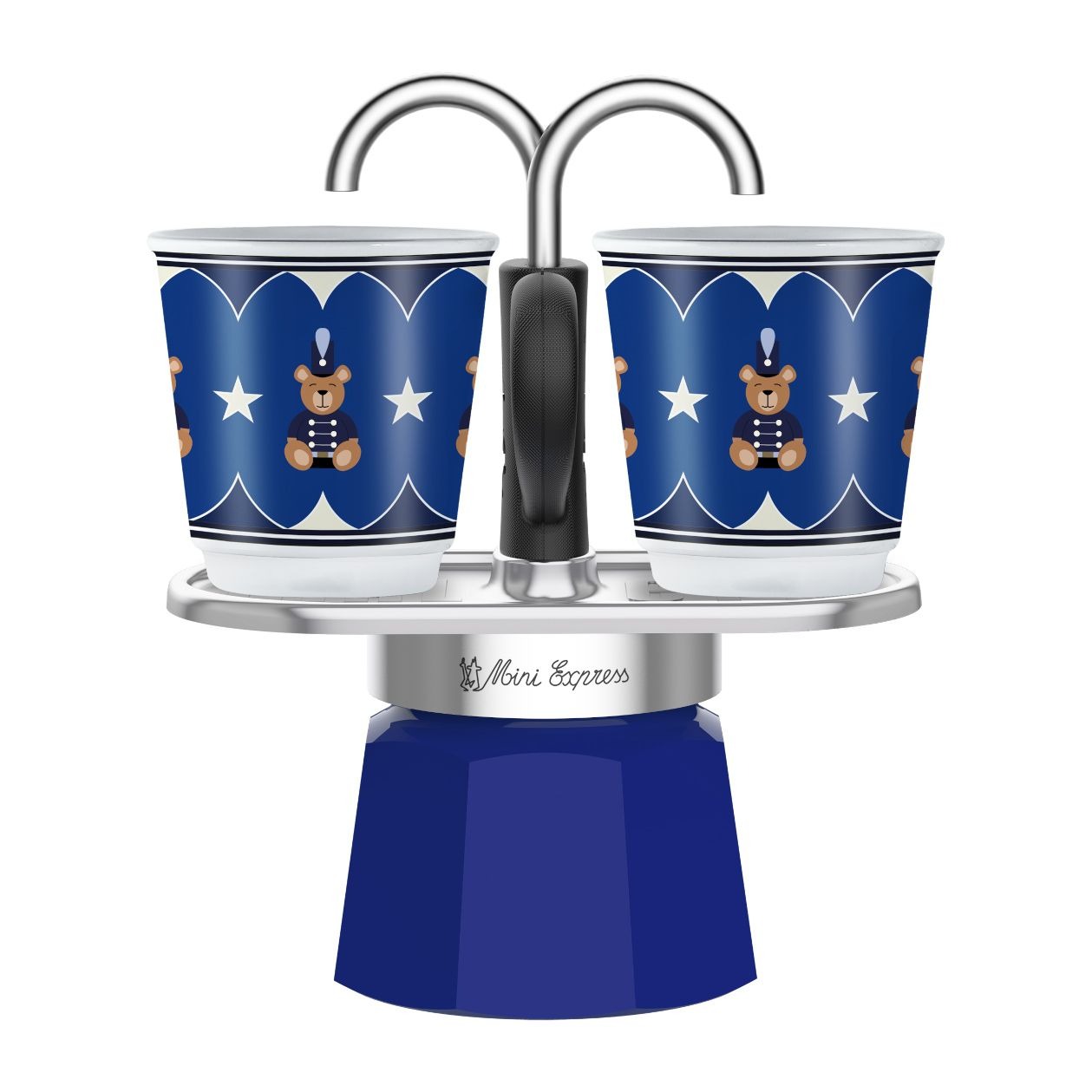 Bialetti Set Mini Express Joyful Christmas - moka pot - blue