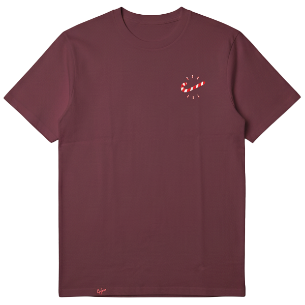 Candycane birthday T-shirt - MADE MAMA PROUD #8 - red brown - M