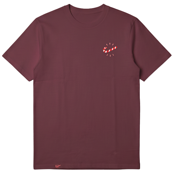 Candycane birthday T-shirt - MADE MAMA PROUD #8 - red brown - M