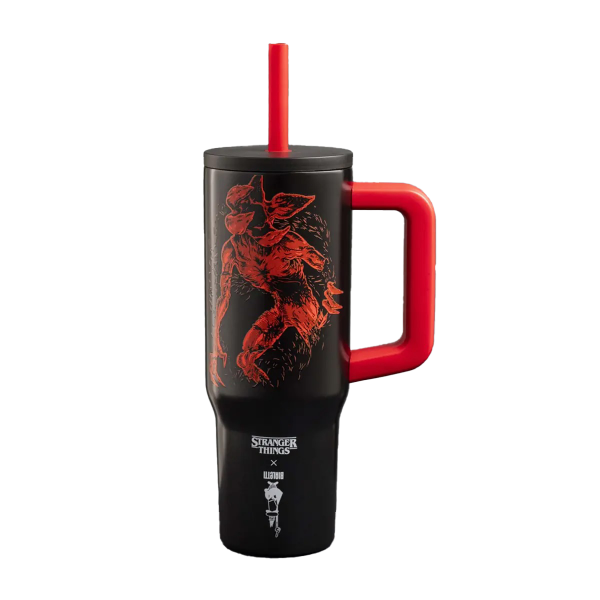 Bialetti Stranger Things thermo mug with straw and handle - 900 ml