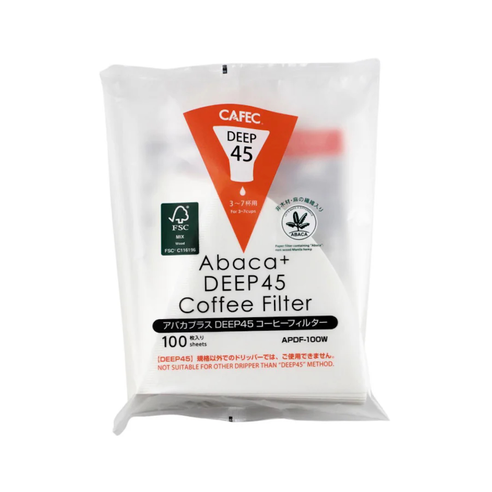 Cafec Abaca+ Deep 45 paper filters - 100 pcs