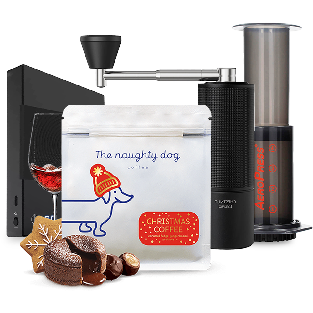 The Naughty Dog Christmas Edition Aeropress Timemore C3S Basic Scale Set 