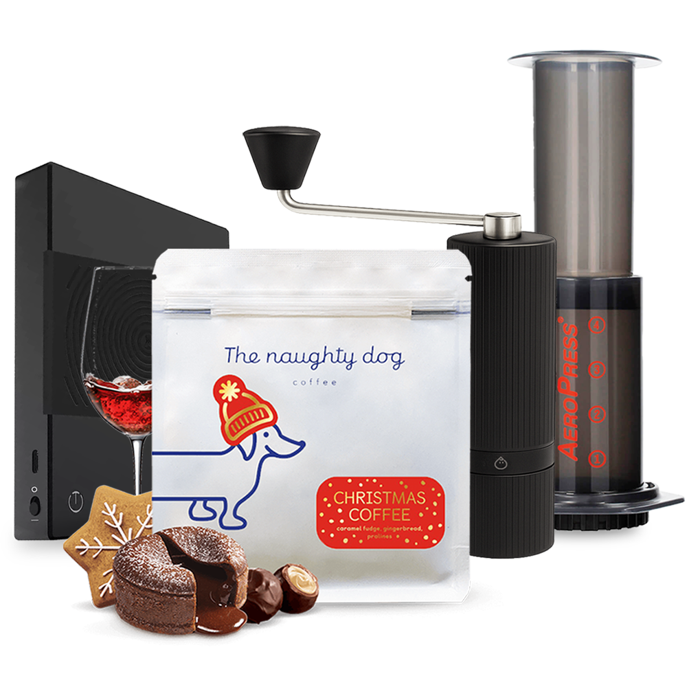 The Naughty Dog Christmas Edition Aeropress Nuttii G1S Timemore Basic Scale Set