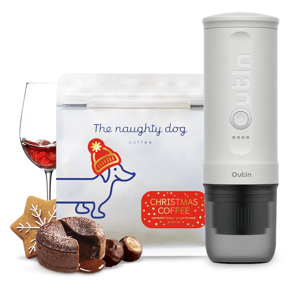 The Naughty Dog Christmas Edition Outin Set - Pearl White