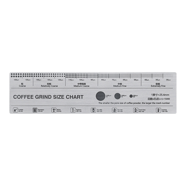 Muvna Stainless steel grinding reference card - long