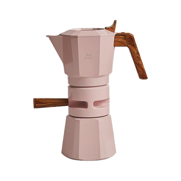 Muvna Thermo-Control Dual Valve Moka Pot - 2 cups - moka pot with temperature control - pink