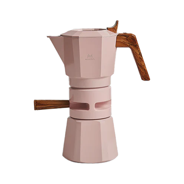 Muvna Thermo-Control Dual Valve Moka Pot - 2 cups - moka pot with temperature control - pink