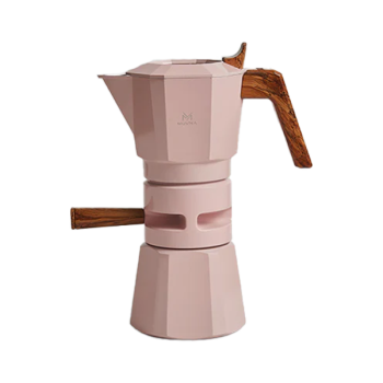 Muvna Thermo-Control Dual Valve Moka Pot - 4 cups - moka pot with temperature control - pink