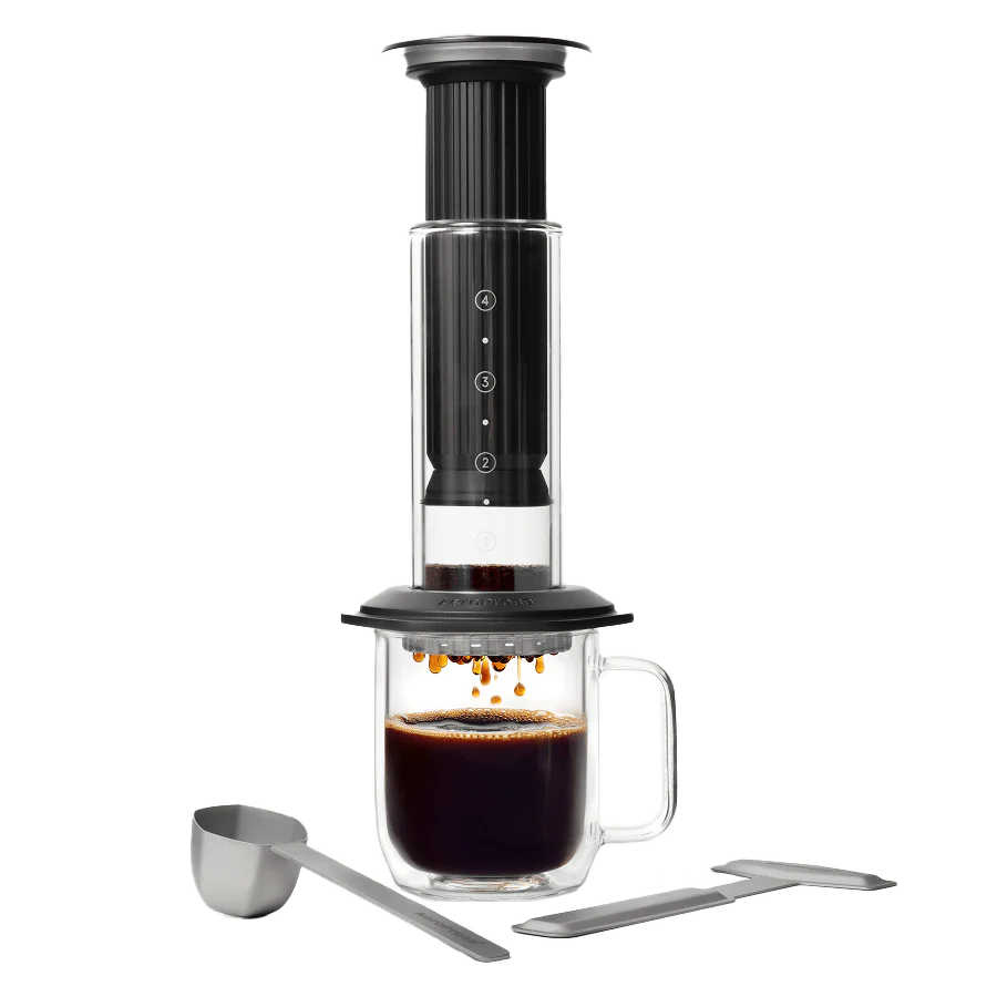 AeroPress Premium coffee maker - glass + metal - black