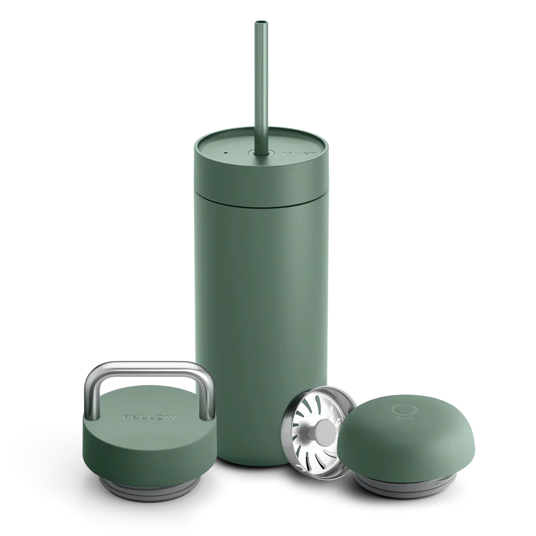 Fellow Carter Move Mug 473ml + set of 3 lids (3 in 1) - Smoke Green