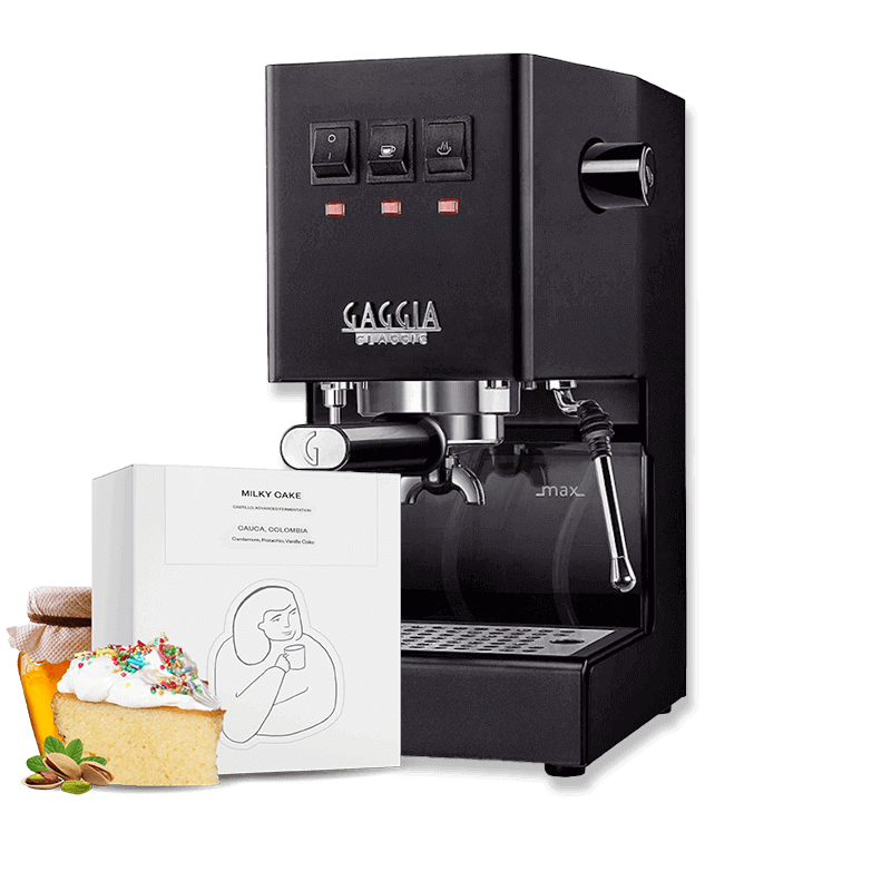 Gaggia Classic E24 Thunder Black Milky Cake Set