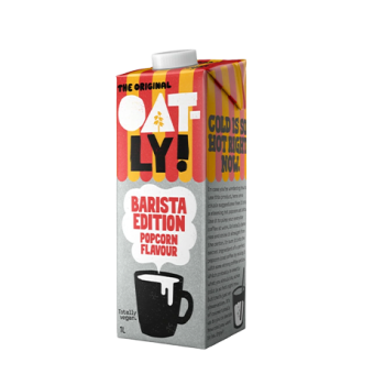 Oatly Barista Popcorn – popcorn-flavored oat drink for baristas