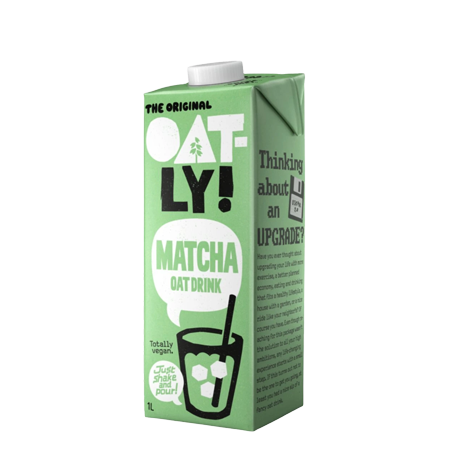 Oatly Oat Matcha - an oat-based drink with matcha flavor