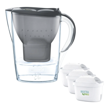 Brita Marella Water Filter Jug - 2.4 L - Graphite + 3 Maxtra Pro Pure Performance Filters