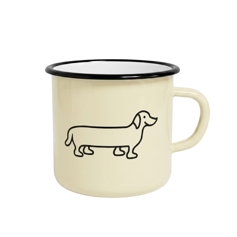 The Naughty Dog Enamel Mug - Vanilla