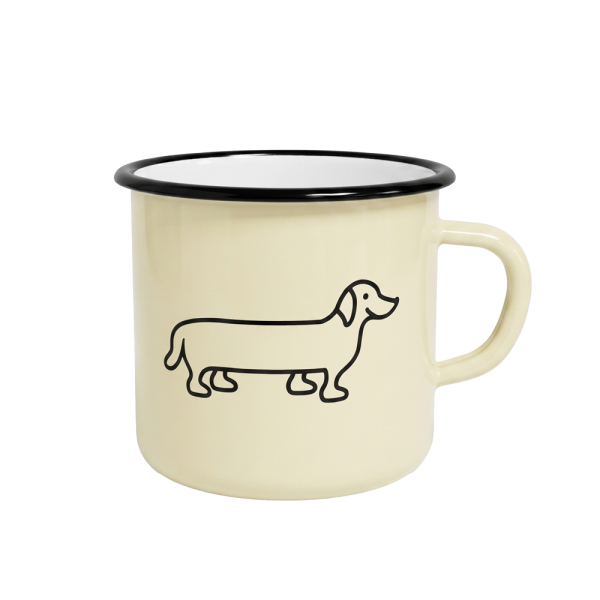 The Naughty Dog Enamel Mug - Vanilla