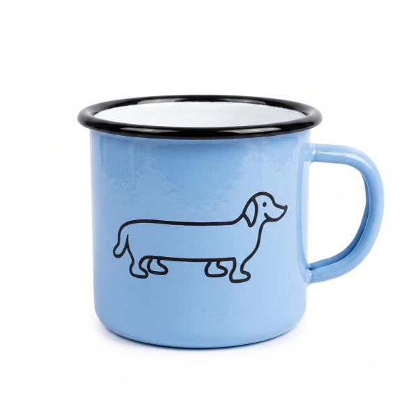The Naughty Dog Enamel Mug - Light Blue