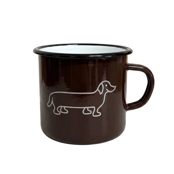 The Naughty Dog Enamel Mug - Brown