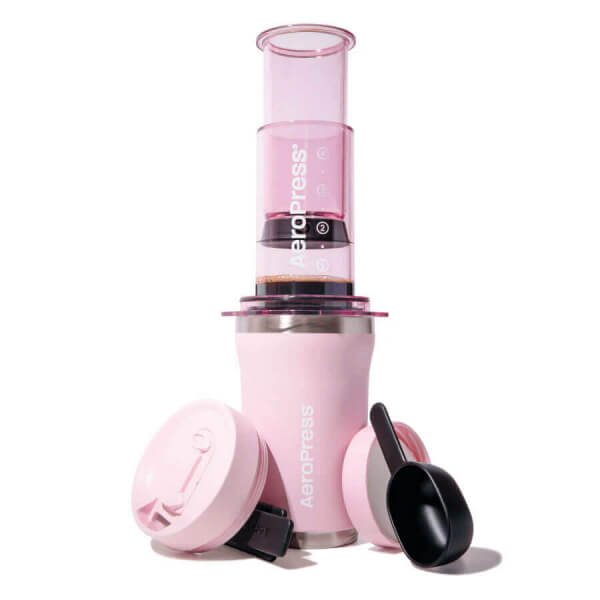 AeroPress Go Plus Travel System - travel coffee maker - pink (used)