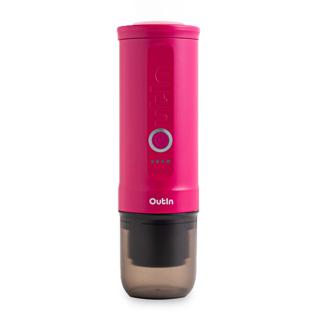 Outin Nano Portable Espresso Machine - Fuschia Pink (Crimson Red) (used)