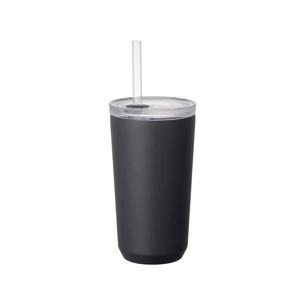 Kinto To Go Tumbler - Insulated Mug with Straw - 480 ml - Black