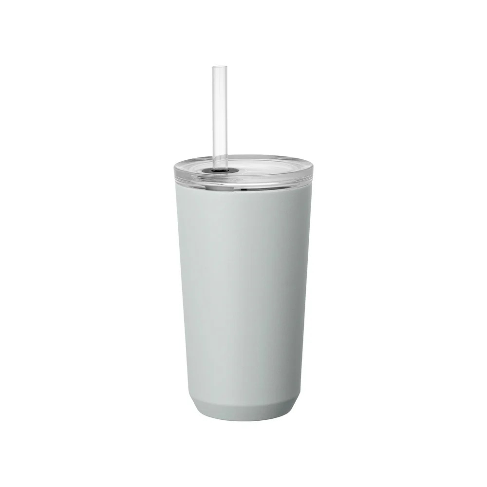 Kinto To Go Tumbler - Insulated Cup with Straw - 480 ml - Ice Gray