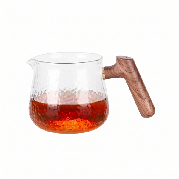 ZeroHero Hammered Glass Server 3.0 Walnut Handle - 400 ml