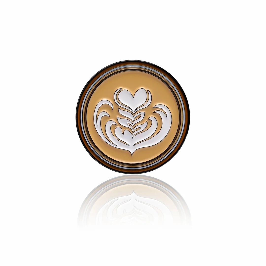 Pinbox - Latte Art Heart - Metal Brooch