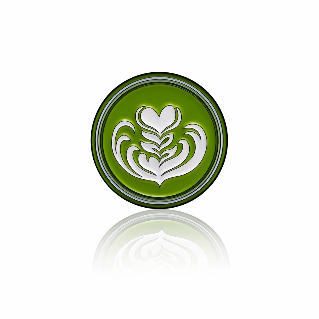 Pinbox - Latte Art (Green) - Metal Brooch