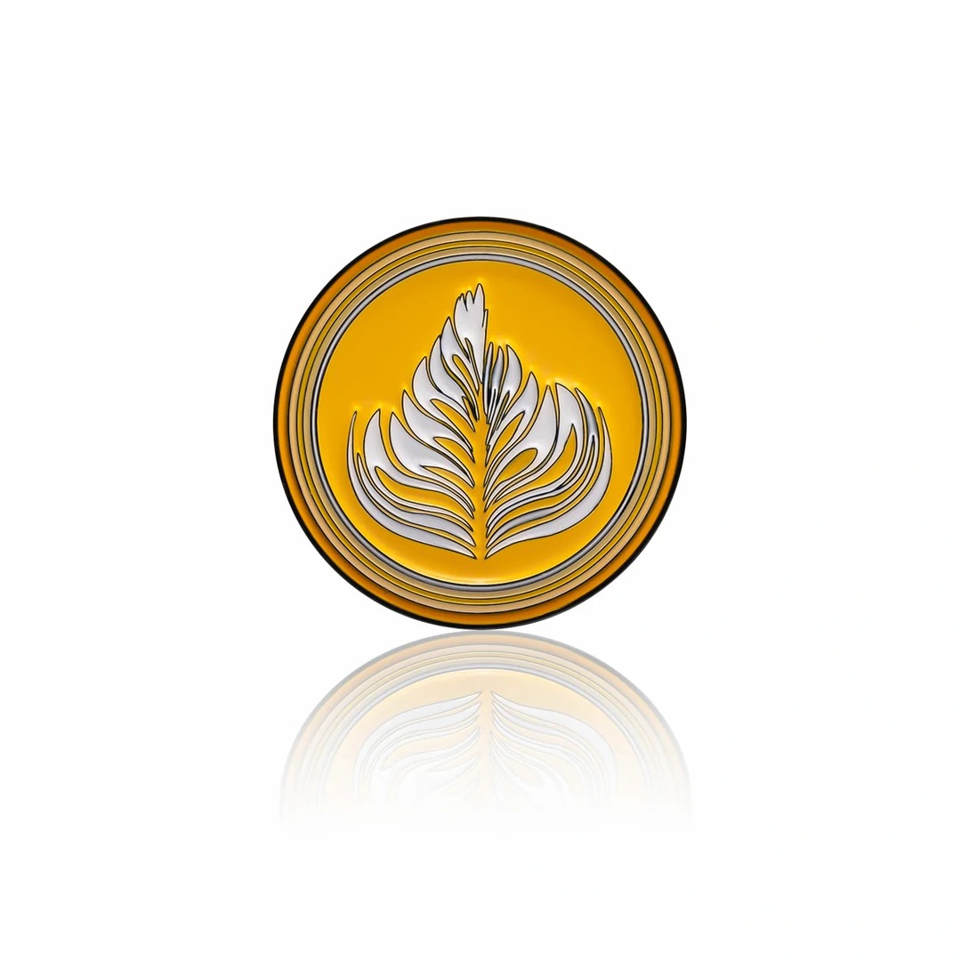 Pinbox - Latte Art (Yellow) - Metal Brooch