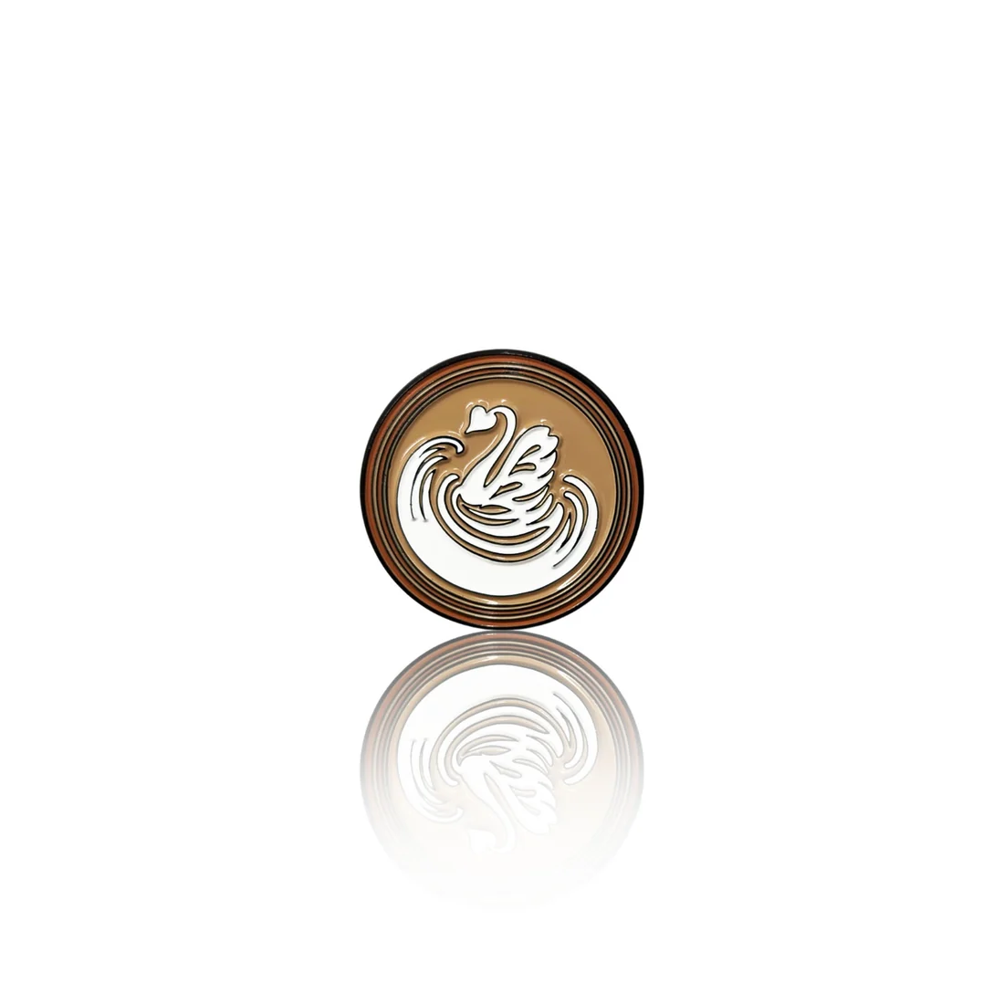 Pinbox - Latte Art Swan - Metal Brooch