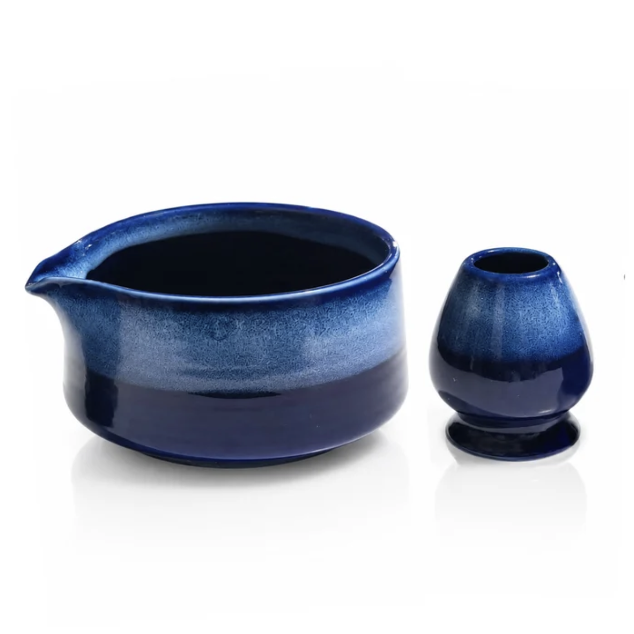 Funky Matcha Set: Bowl and Whisk Stand - Cobalt Blue