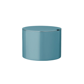 Stelton stainless steel sugar bowl Arne Jacobsen blue