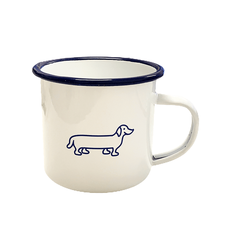 The naughty dog ​​Enamel mug