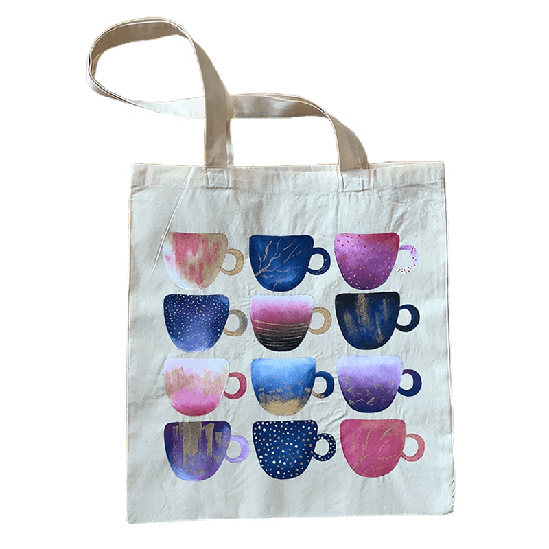 Coaty's B - Hand painted canvas bag - Cupping