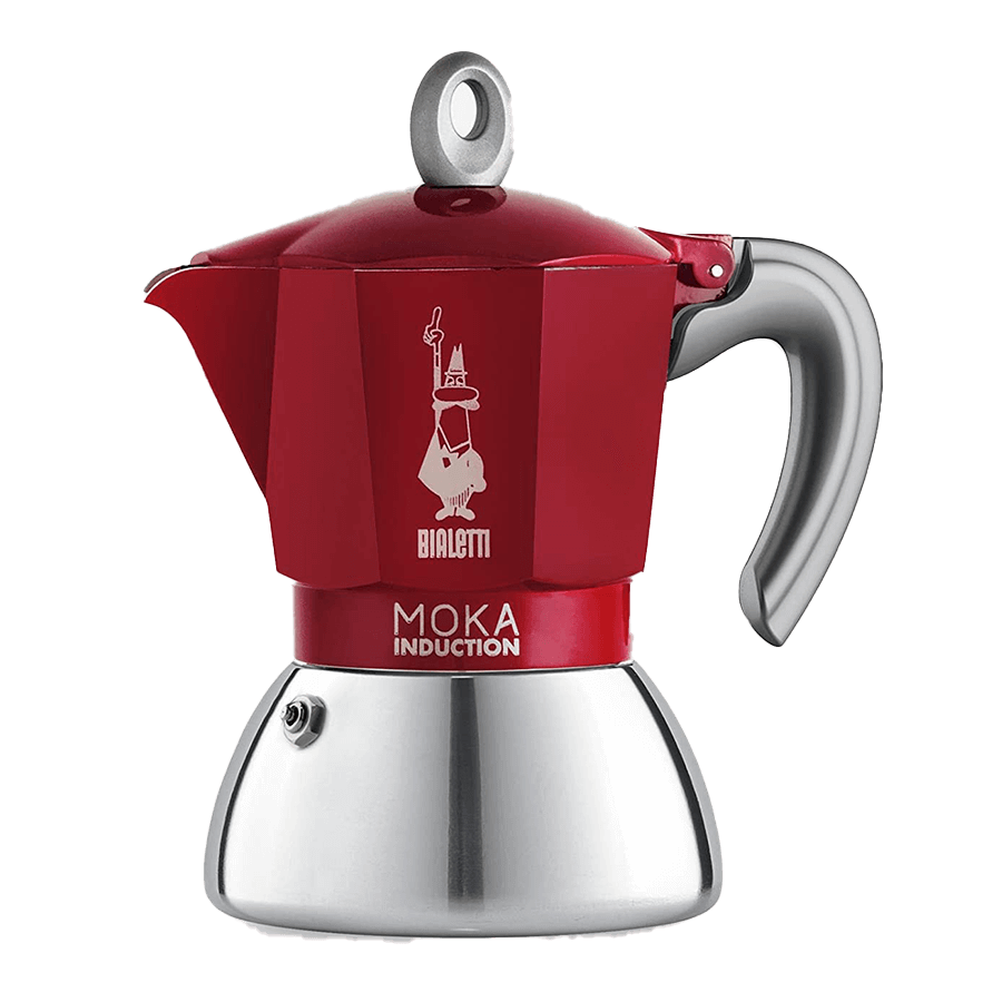 Bialetti Moka Induction 4 cups - red 160 ml