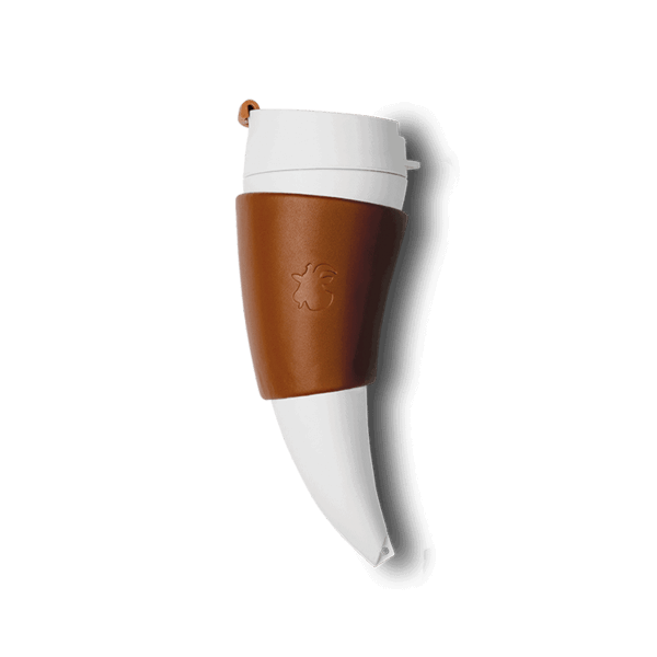 Goat Story Mug - brown with leather - 350ml