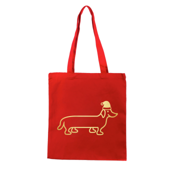 The naughty dog ​​Christmas canvas bag