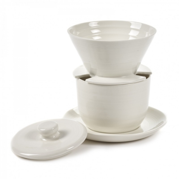 April Pour Over Brewer Kit - white ceramic set