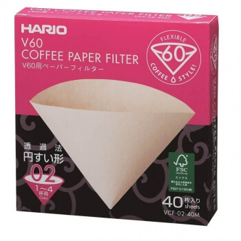Paper filters for Hario V60-02 - 40 pcs - unbleached